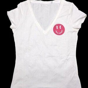 Juicy Couture NWT Smiley Face Modal V-Neck Tee Size S – Happy Emoji Graphic